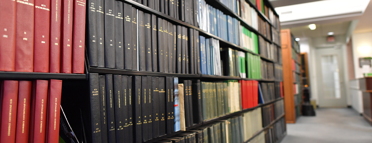 books in the Mass Eye and Ear Howe Library