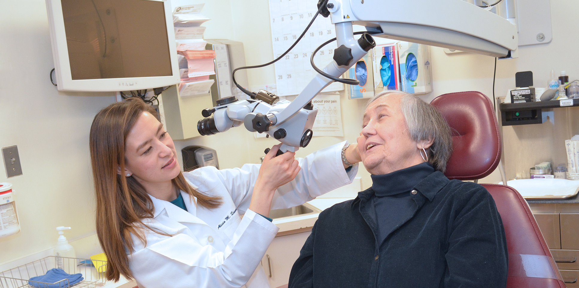 Dr. Alicia Quesnel seeing a patient in her clinic.