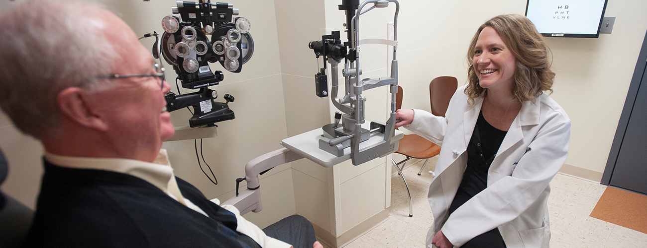 mass eye and ear eye doctor examining a patient
