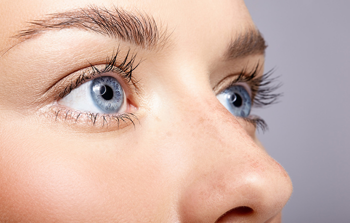 close up of woman's eyes