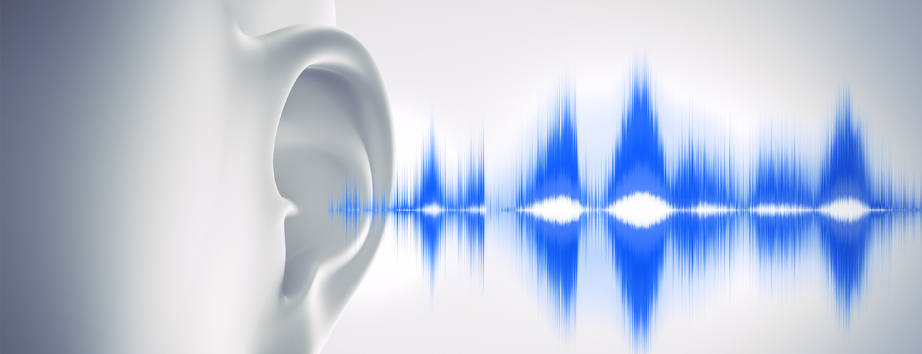 digital graphic of ear with wavelengths coming from ear